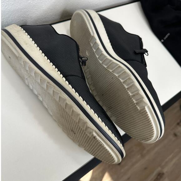 Giuseppe Zanotti Ron Costner Sneaker Black Leather Emboss Cream Side Zip 43 / 10 - Picture 12 of 16